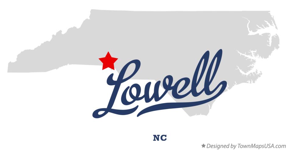 Map of Lowell North Carolina NC