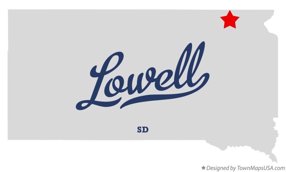 Map of Lowell South Dakota SD