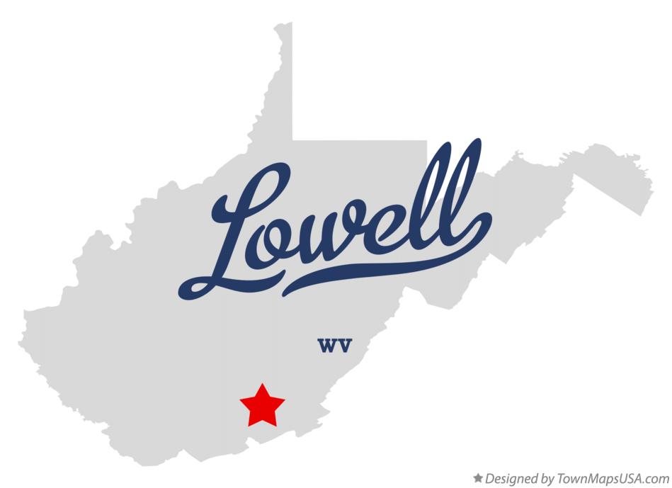 Map of Lowell West Virginia WV