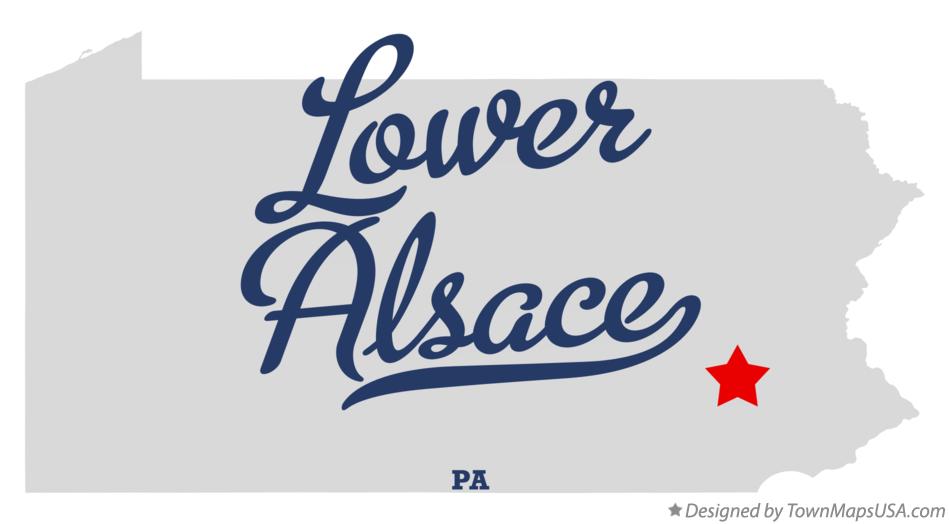 Map of Lower Alsace Pennsylvania PA
