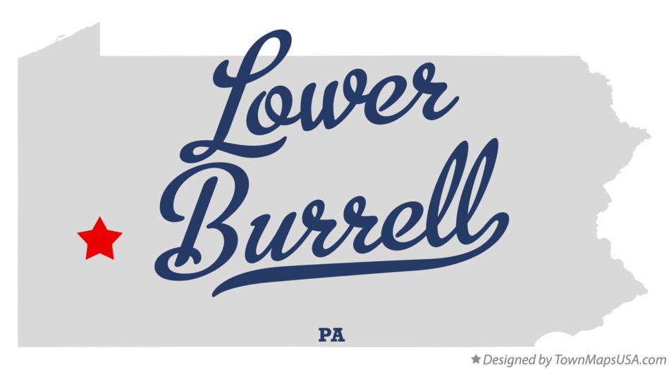 Map of Lower Burrell Pennsylvania PA