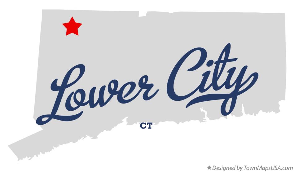 Map of Lower City Connecticut CT