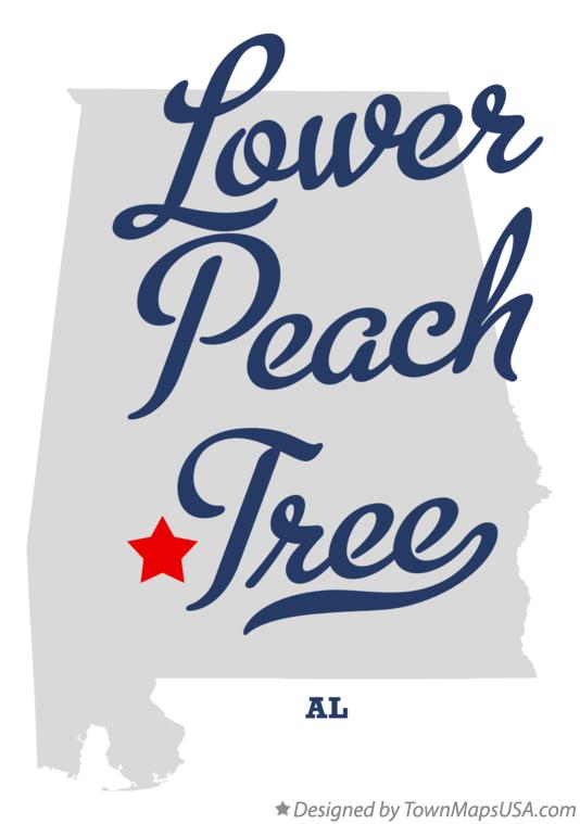 Map of Lower Peach Tree Alabama AL