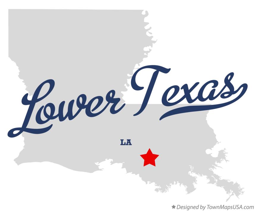 Map of Lower Texas Louisiana LA