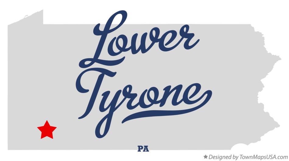 Map of Lower Tyrone Pennsylvania PA