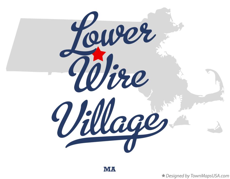 Map of Lower Wire Village Massachusetts MA