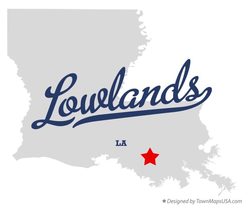 Map of Lowlands Louisiana LA