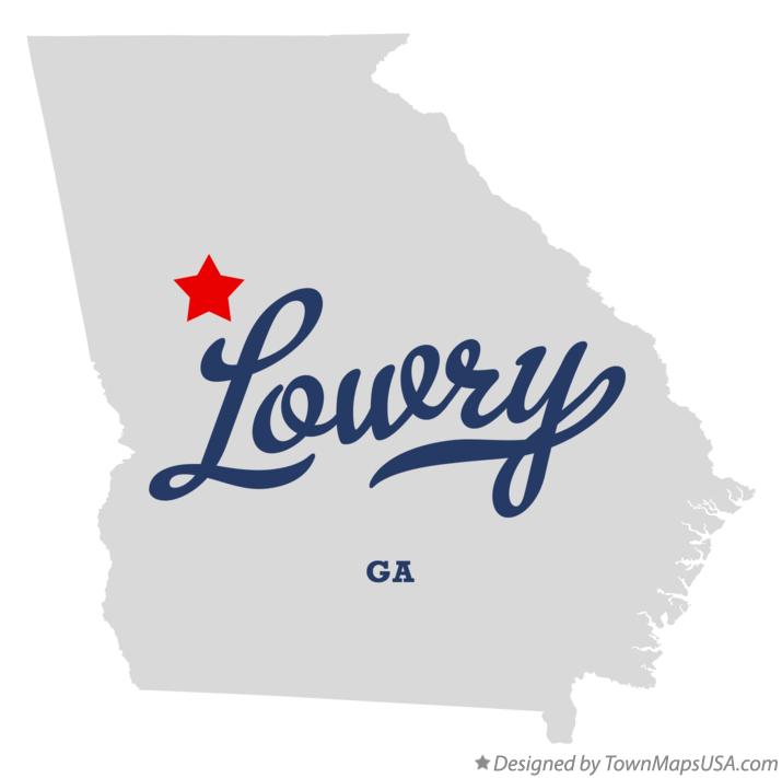 Map of Lowry Georgia GA
