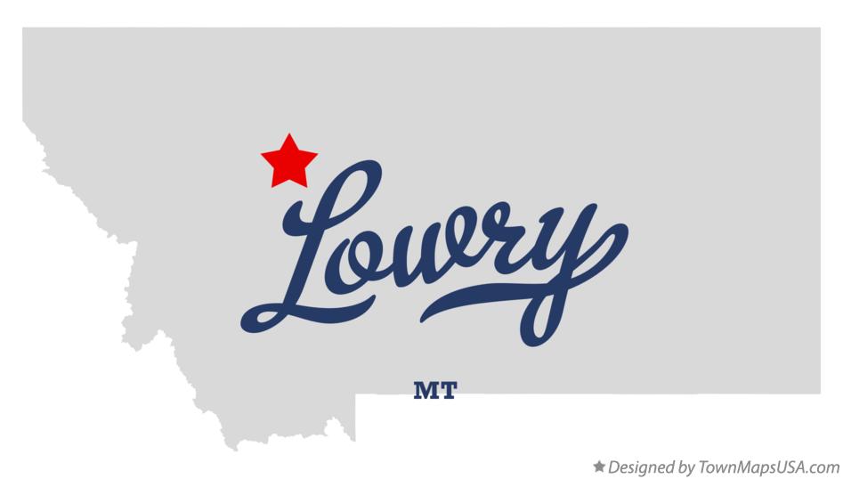 Map of Lowry Montana MT