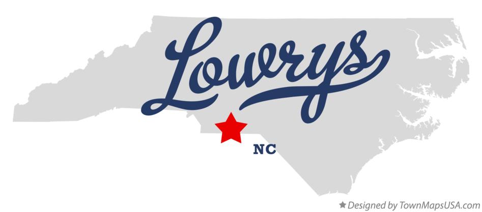 Map of Lowrys North Carolina NC