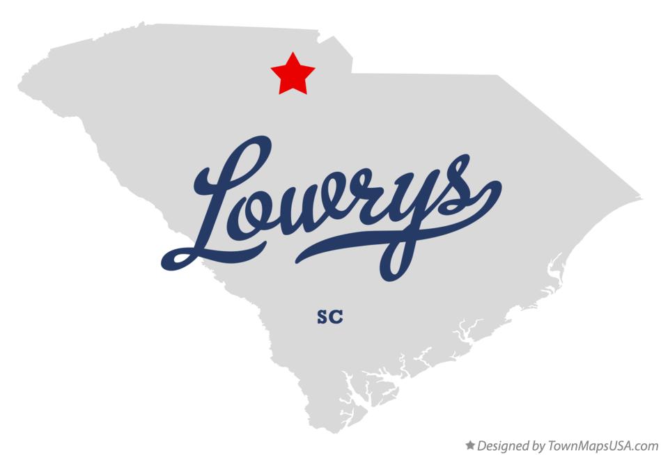 Map of Lowrys South Carolina SC