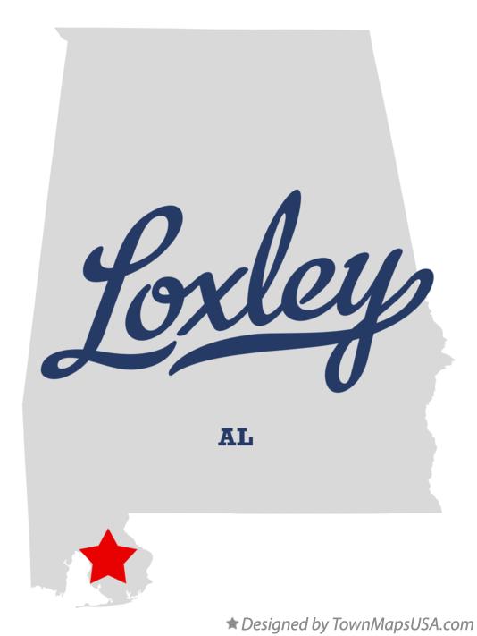 Map of Loxley Alabama AL