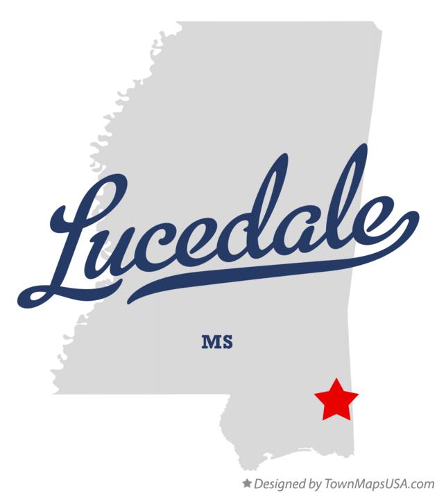 Map of Lucedale Mississippi MS
