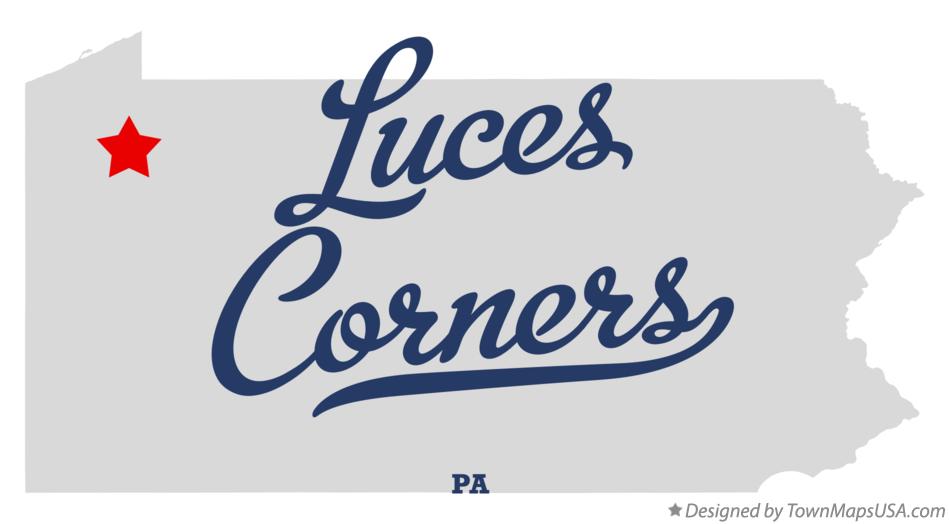 Map of Luces Corners Pennsylvania PA