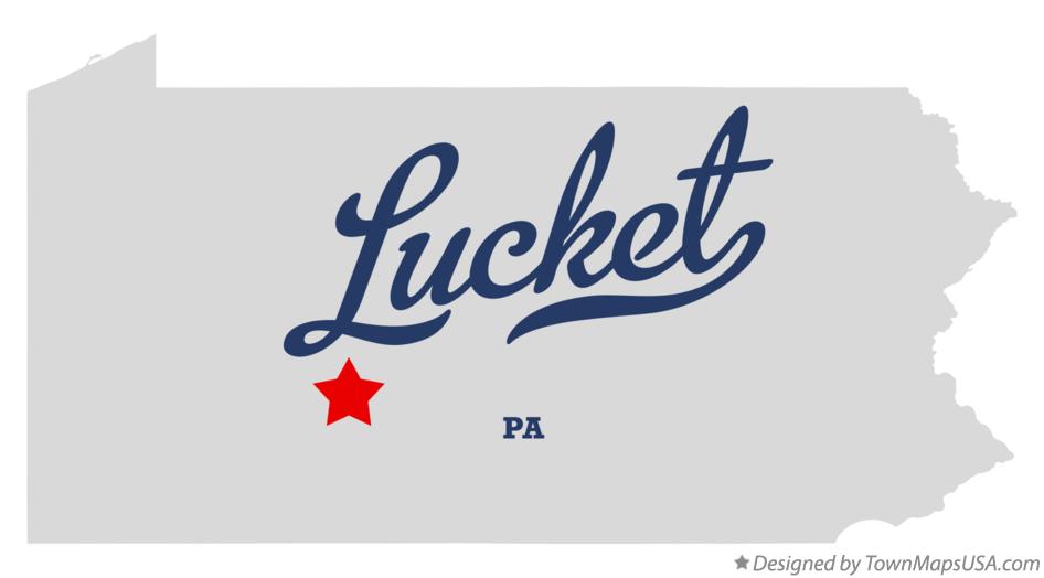 Map of Lucket Pennsylvania PA