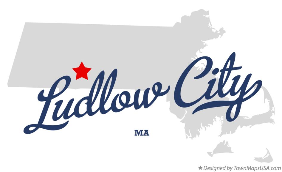 Map of Ludlow City Massachusetts MA