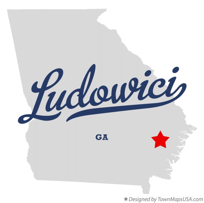 Map of Ludowici Georgia GA