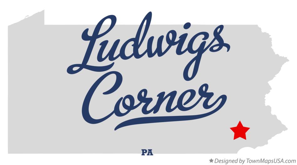 Map of Ludwigs Corner Pennsylvania PA