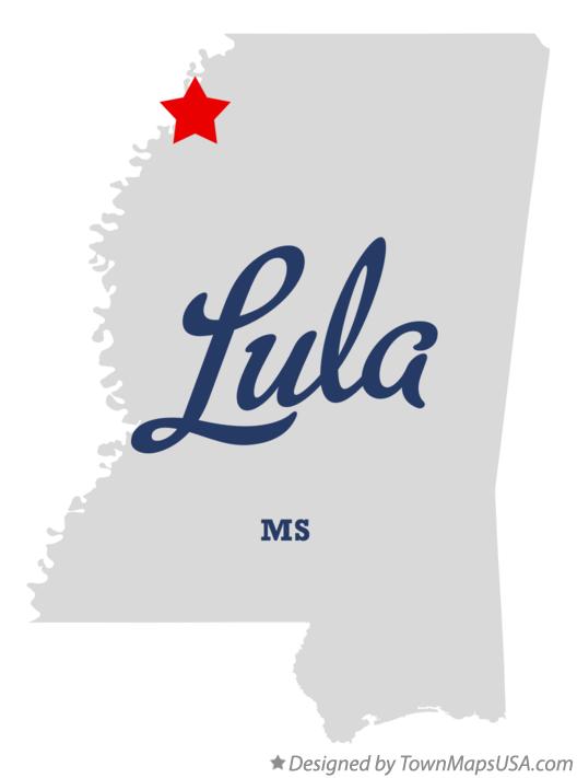 Map of Lula Mississippi MS