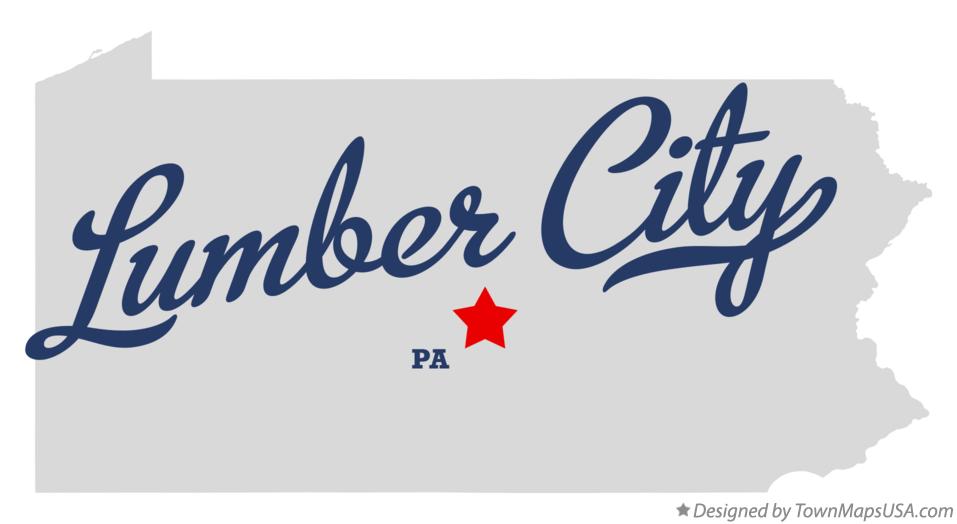 Map of Lumber City Pennsylvania PA
