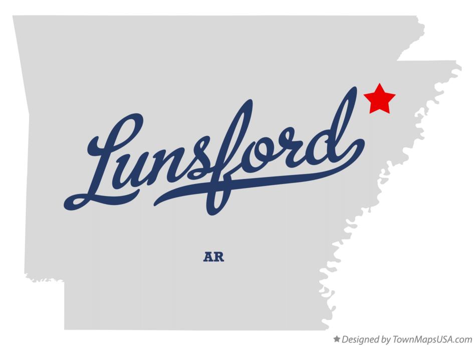 Map of Lunsford Arkansas AR
