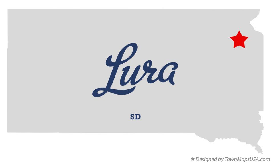 Map of Lura South Dakota SD