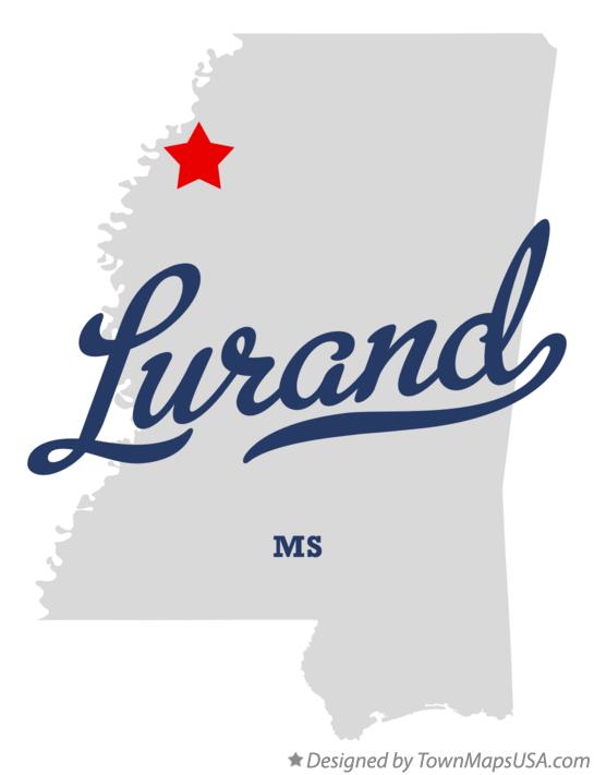 Map of Lurand Mississippi MS