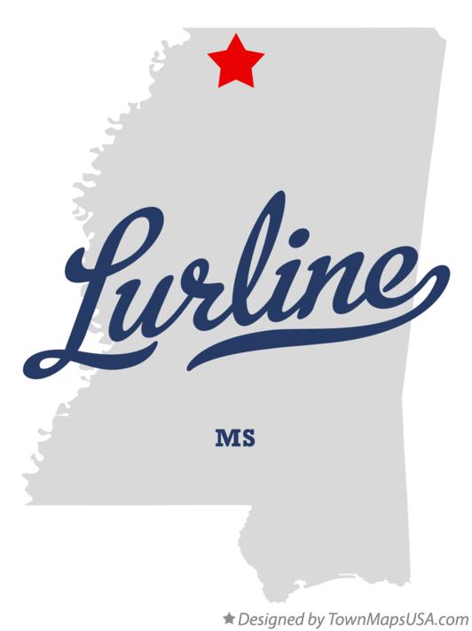 Map of Lurline Mississippi MS