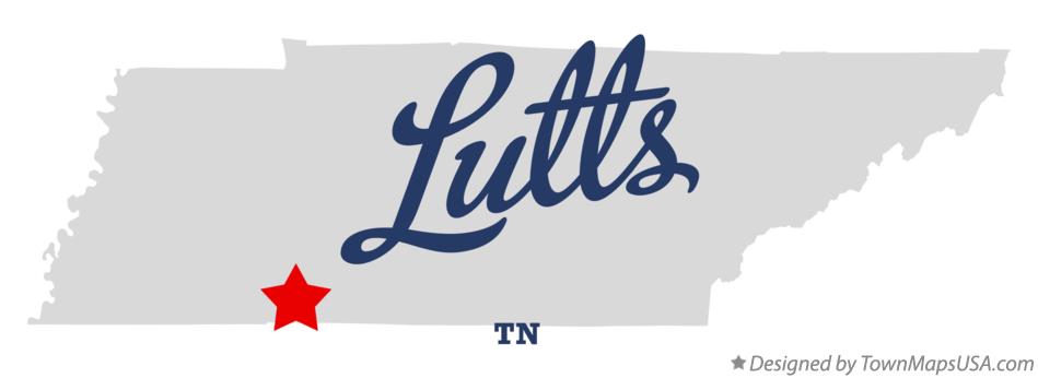Map of Lutts Tennessee TN