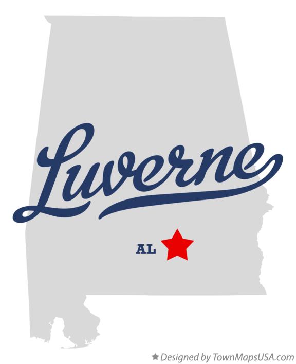 Map of Luverne Alabama AL