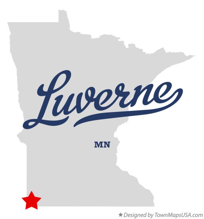 Map of Luverne Minnesota MN