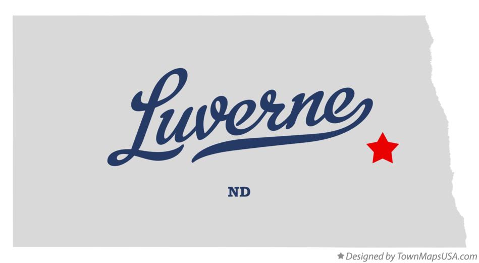 Map of Luverne North Dakota ND