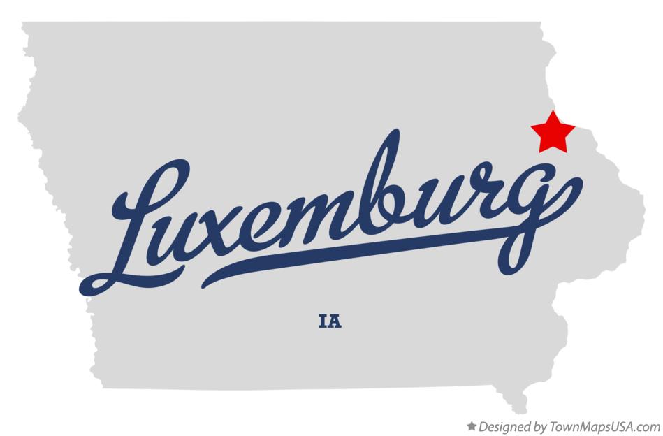 Map of Luxemburg Iowa IA