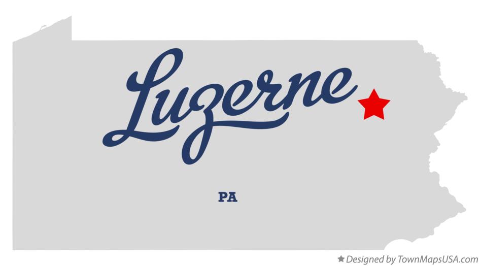 Map of Luzerne Pennsylvania PA