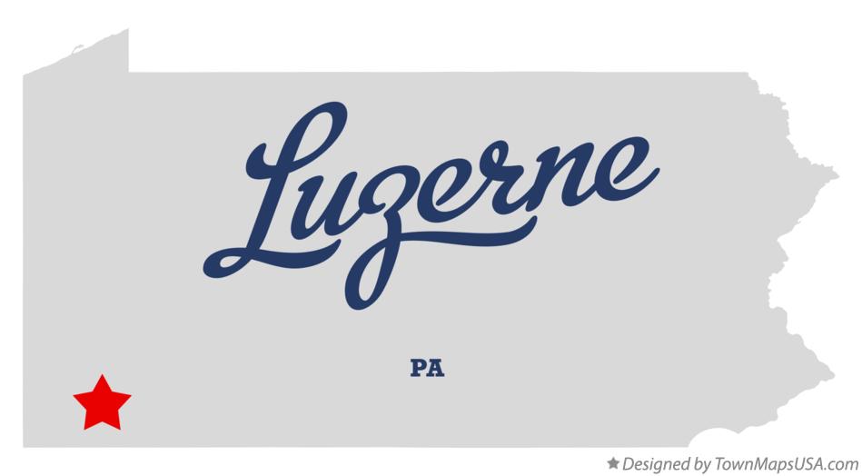 Map of Luzerne Pennsylvania PA