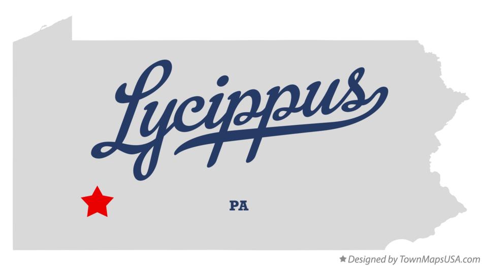 Map of Lycippus Pennsylvania PA