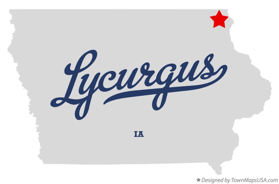 Map of Lycurgus Iowa IA
