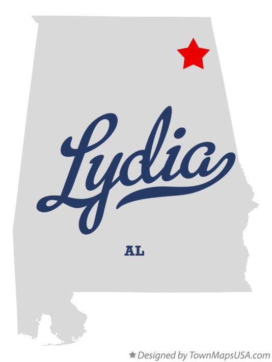 Map of Lydia Alabama AL