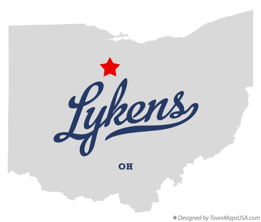 Map of Lykens Ohio OH