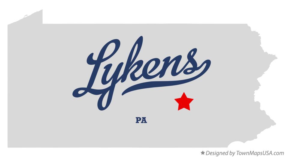 Map of Lykens Pennsylvania PA