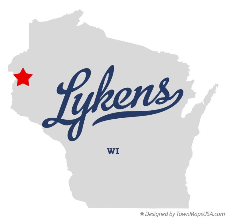 Map of Lykens Wisconsin WI