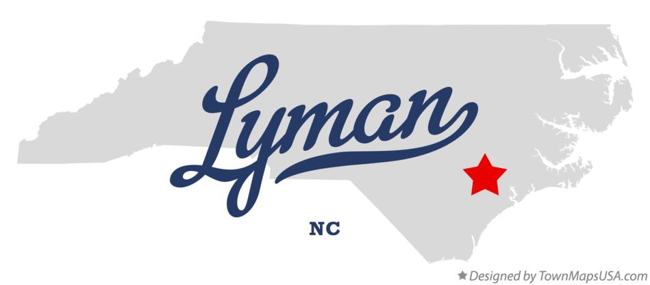 Map of Lyman North Carolina NC