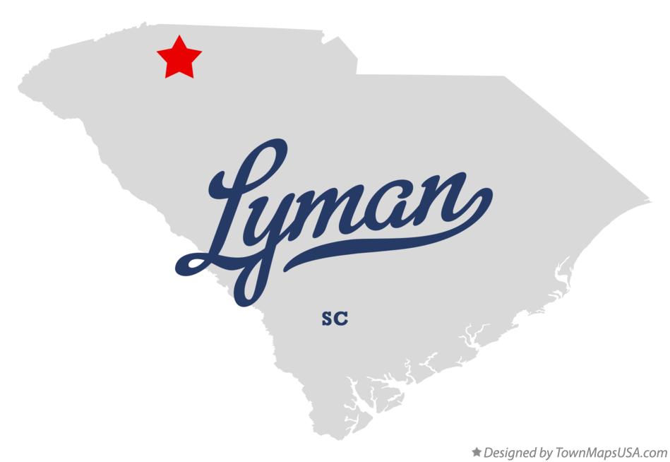 Map of Lyman South Carolina SC