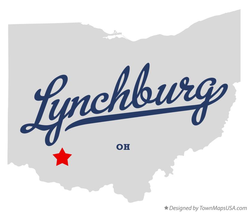 Map of Lynchburg Ohio OH
