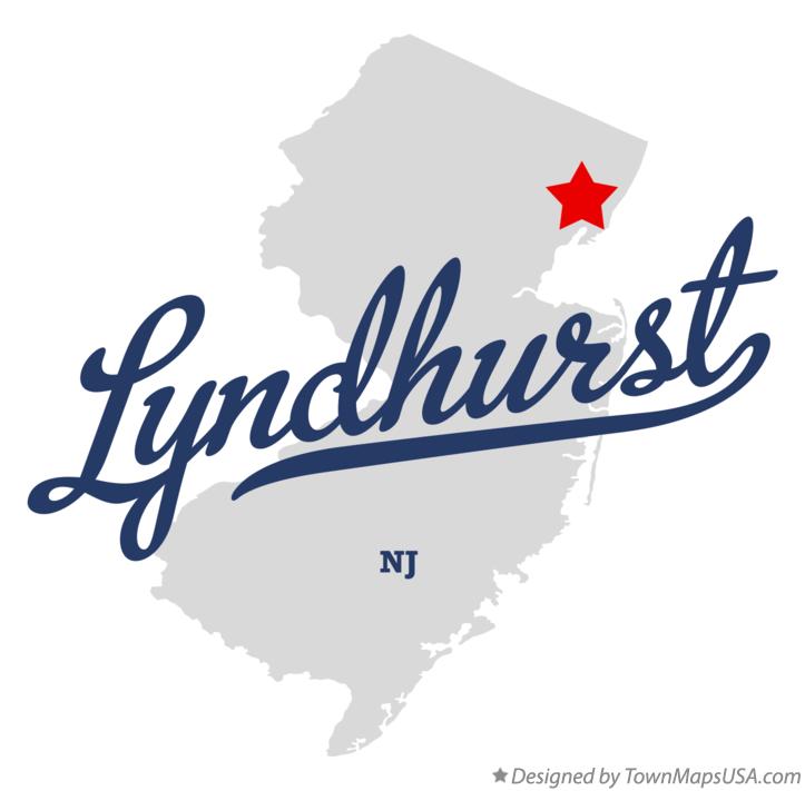 Map of Lyndhurst New Jersey NJ