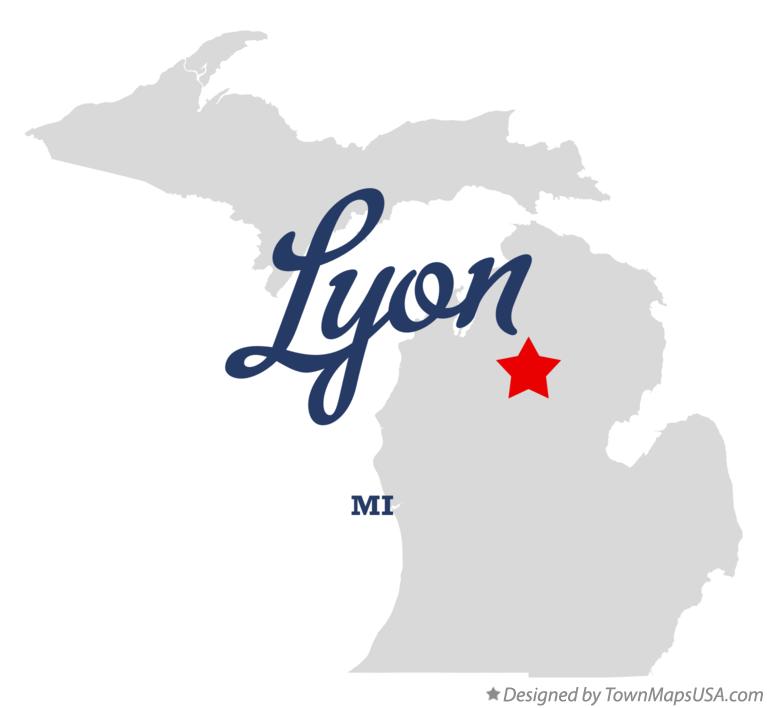 Map of Lyon Michigan MI