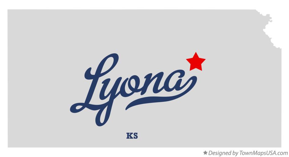 Map of Lyona Kansas KS