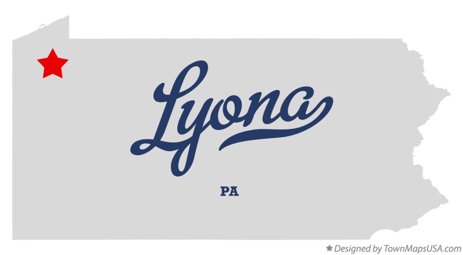 Map of Lyona Pennsylvania PA