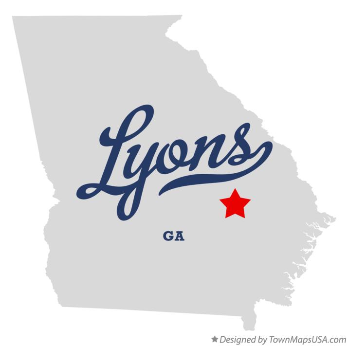 Map of Lyons Georgia GA