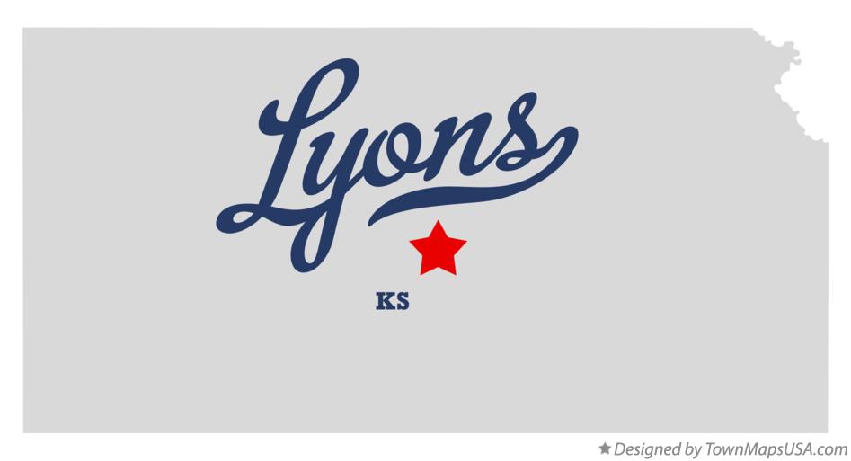 Map of Lyons Kansas KS